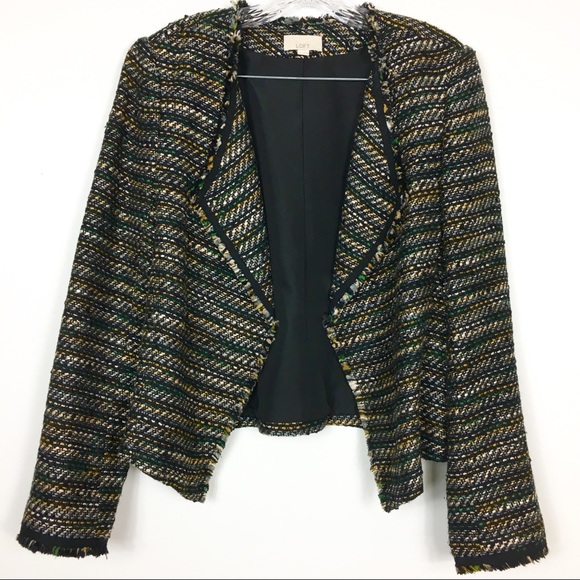Ann Taylor Loft Draped Fringe Tweed Jacket Size 6 - Picture 4 of 8